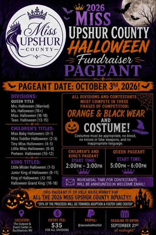 Miss Upshur County Halloween Fundraiser Pageant