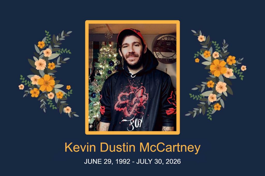 Obituary Kevin Dustin McCartney