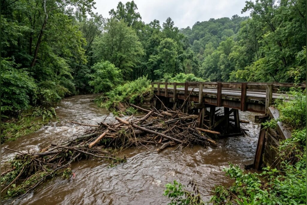 Upshur and Lewis residents urged to report stream debris blockages after flash flooding