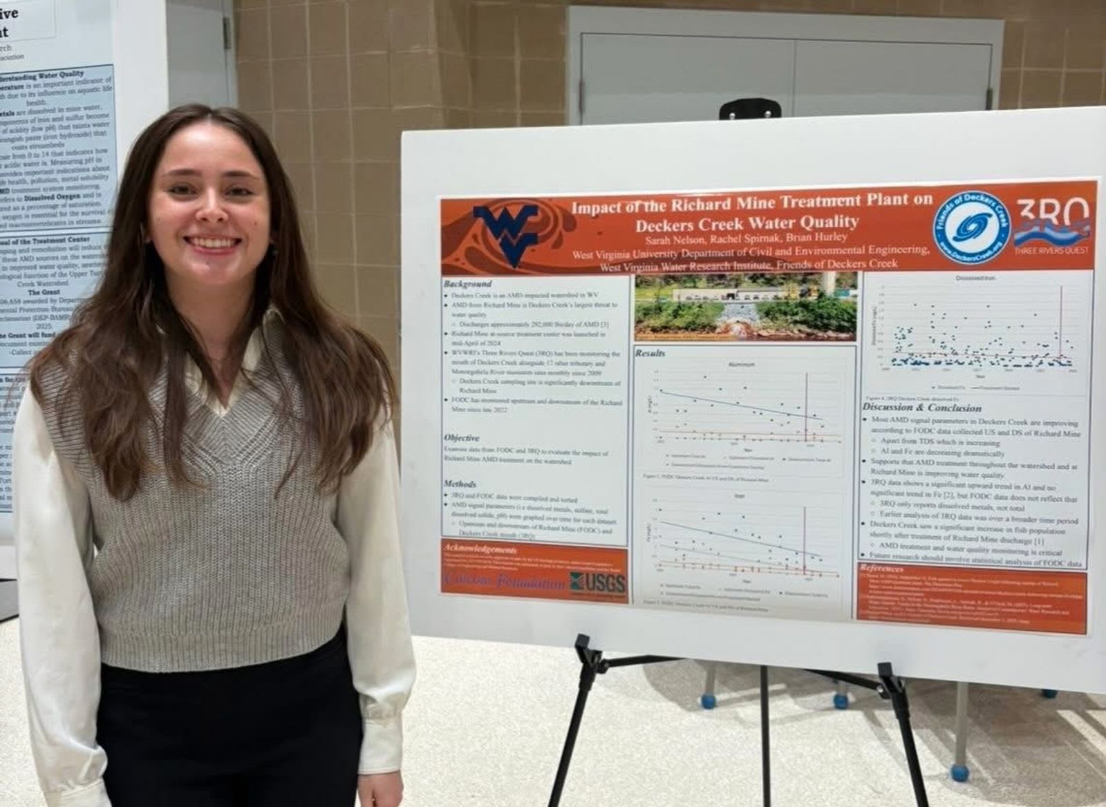 Sarah Nelson presents her poster on the impacts of Richard Mine. (Photo supplied by Sarah Nelson)