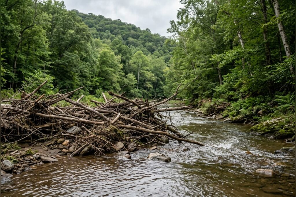 Residents reminded to report stream debris blockages following recent flooding