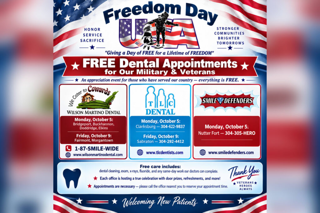 Buckhannon dental office to offer free care to military families and veterans October 5