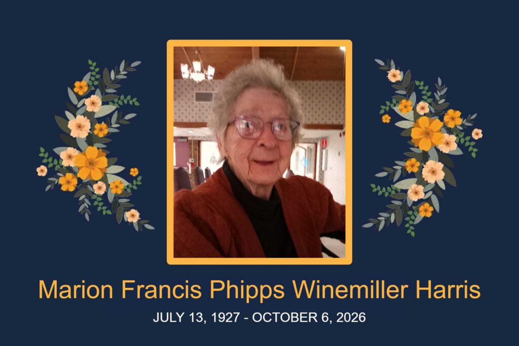 Obituary Marion Francis Phipps Winemiller Harris