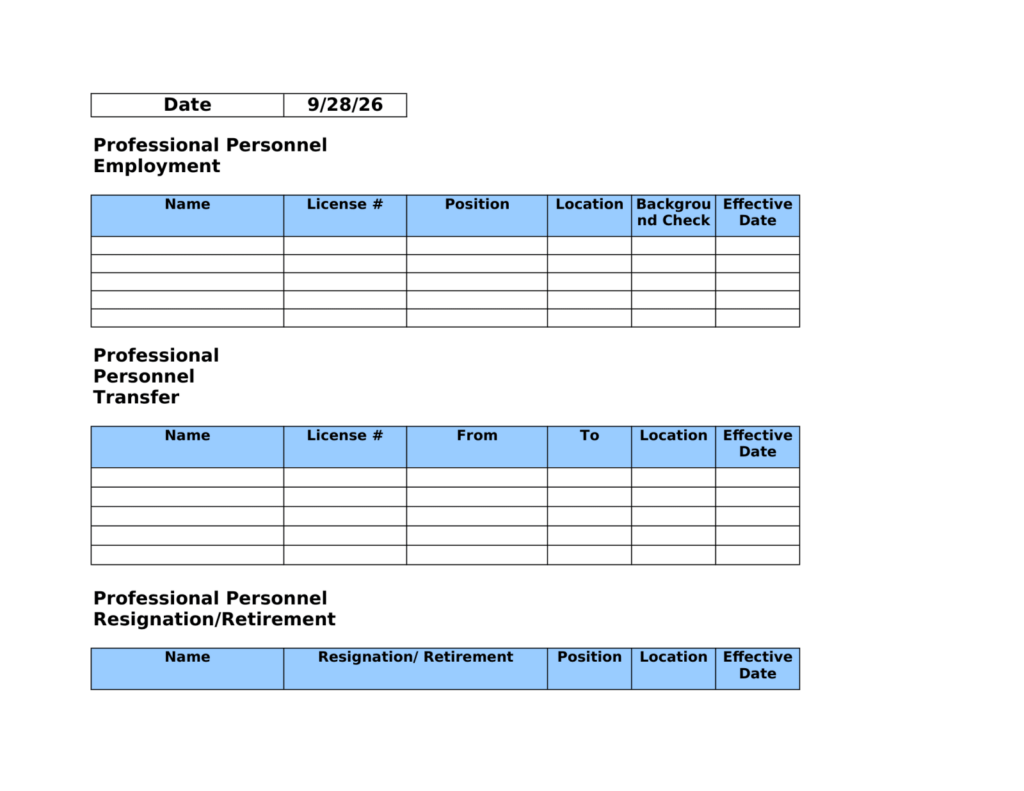 Upshur County Board of Education meeting agenda for October 13, 2026, page 5