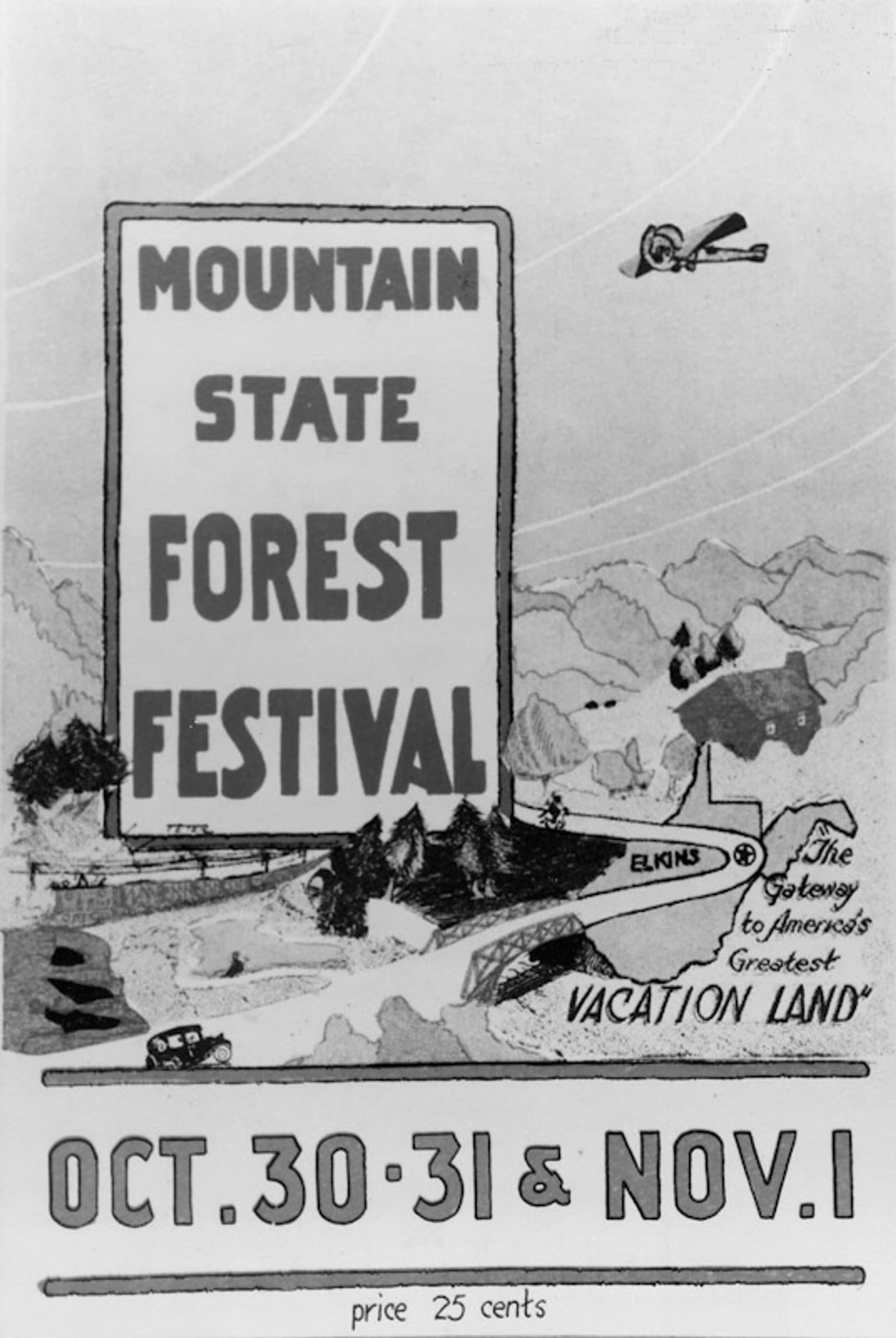Poster for the inaugural Mountain State Forest Festival