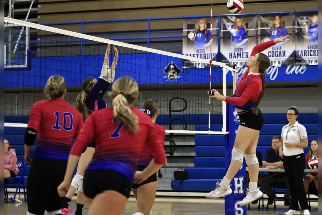 Cogar hits 1,000 digs as volleybal Lady Bucs split home tri-match